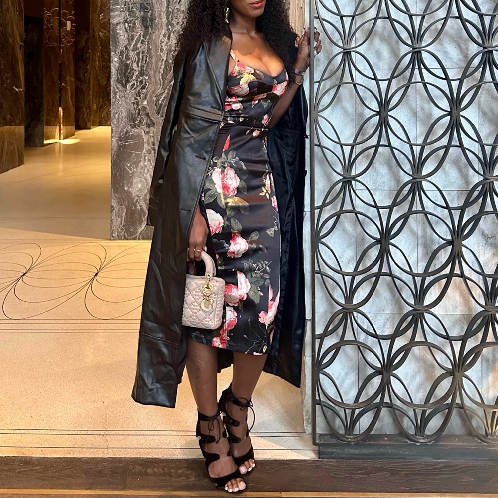 Floral Black Dress